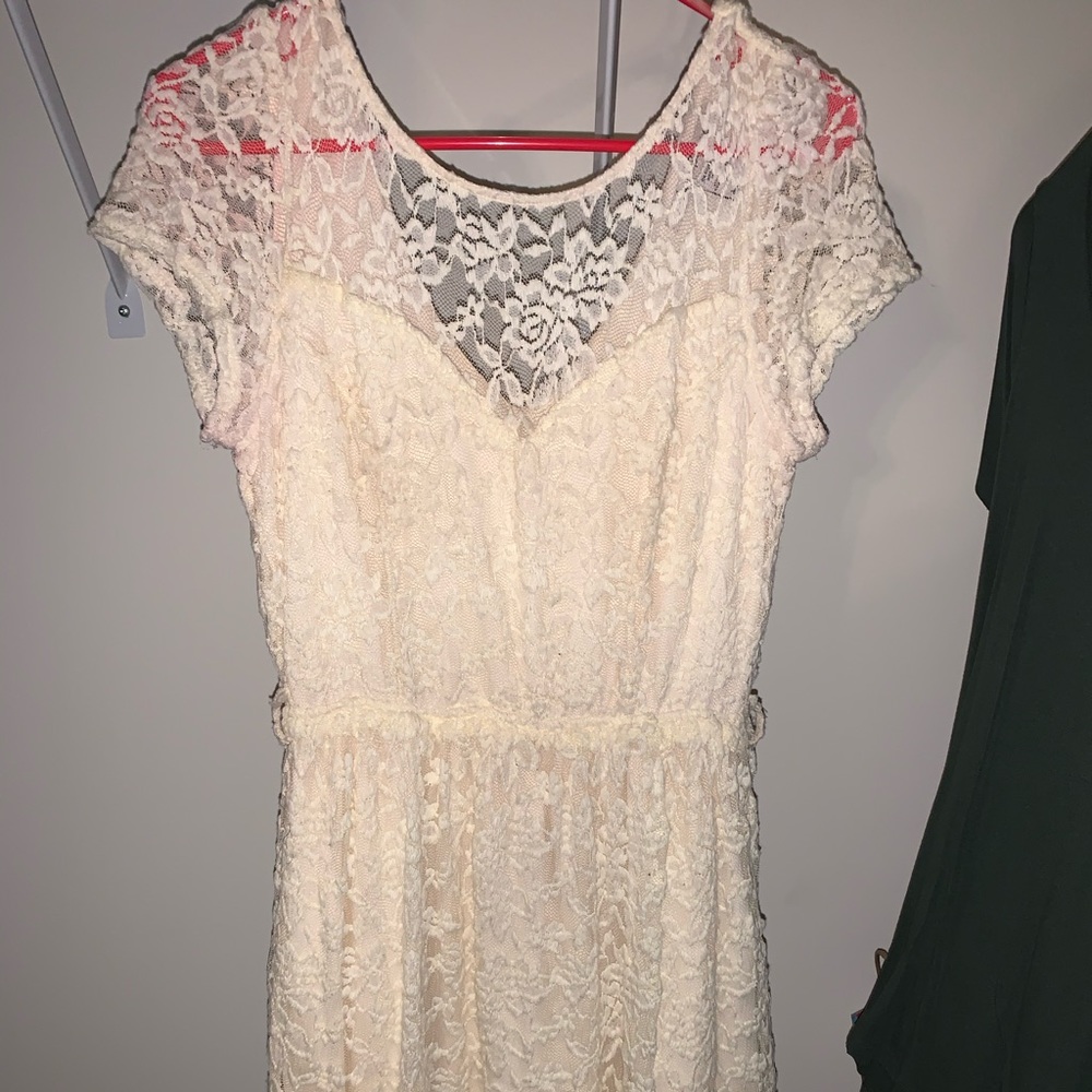 Off white short sleeve dress